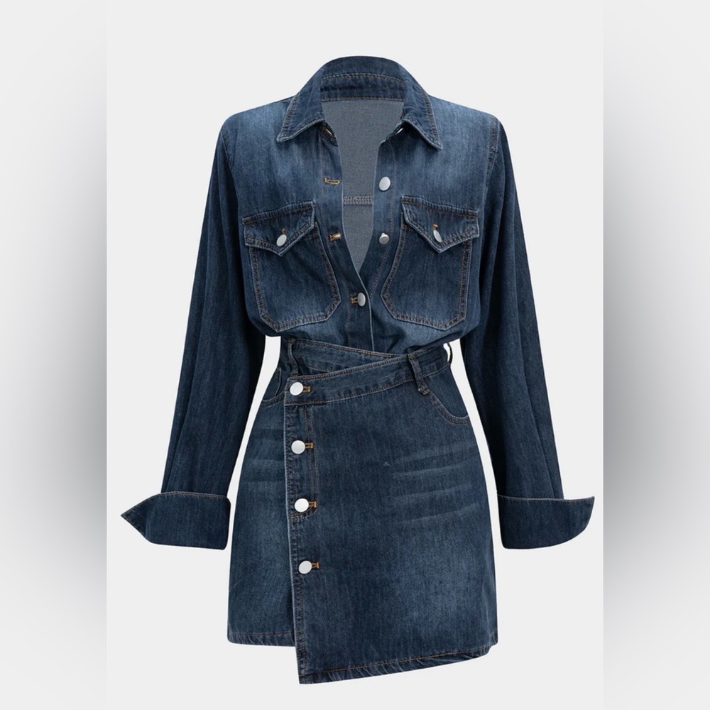 Denim Button-Up Set